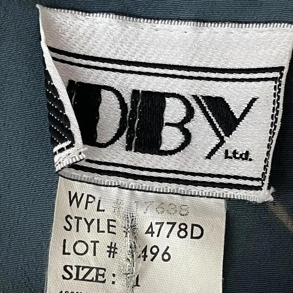 DBY Vintage Y2K Teal Floral Midi Dress Fairy Cottagecore Coquette Sleeveless 11 - Picture 8 of 9